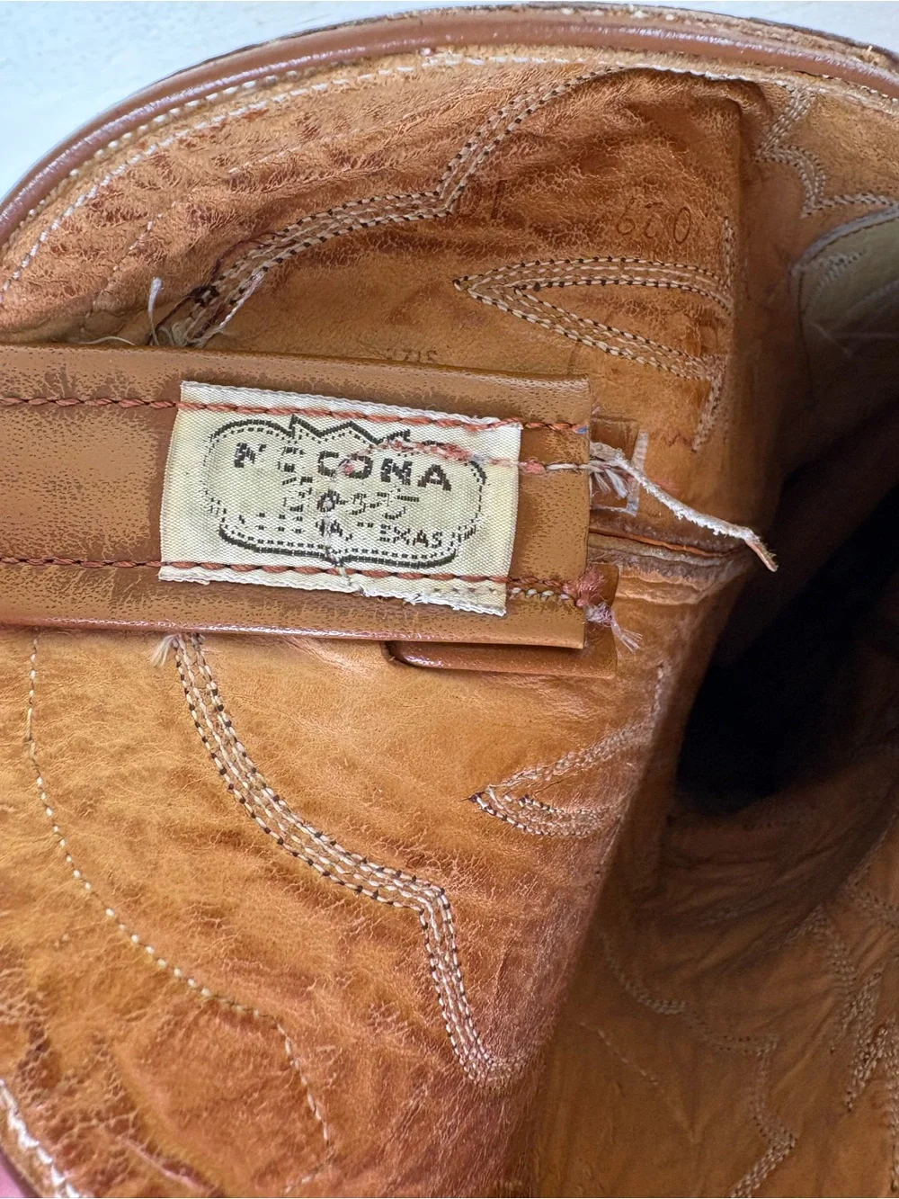 Nocona Cowboy Boots Lizard Leather Men’s Size 10 Dark Brown Light Tan